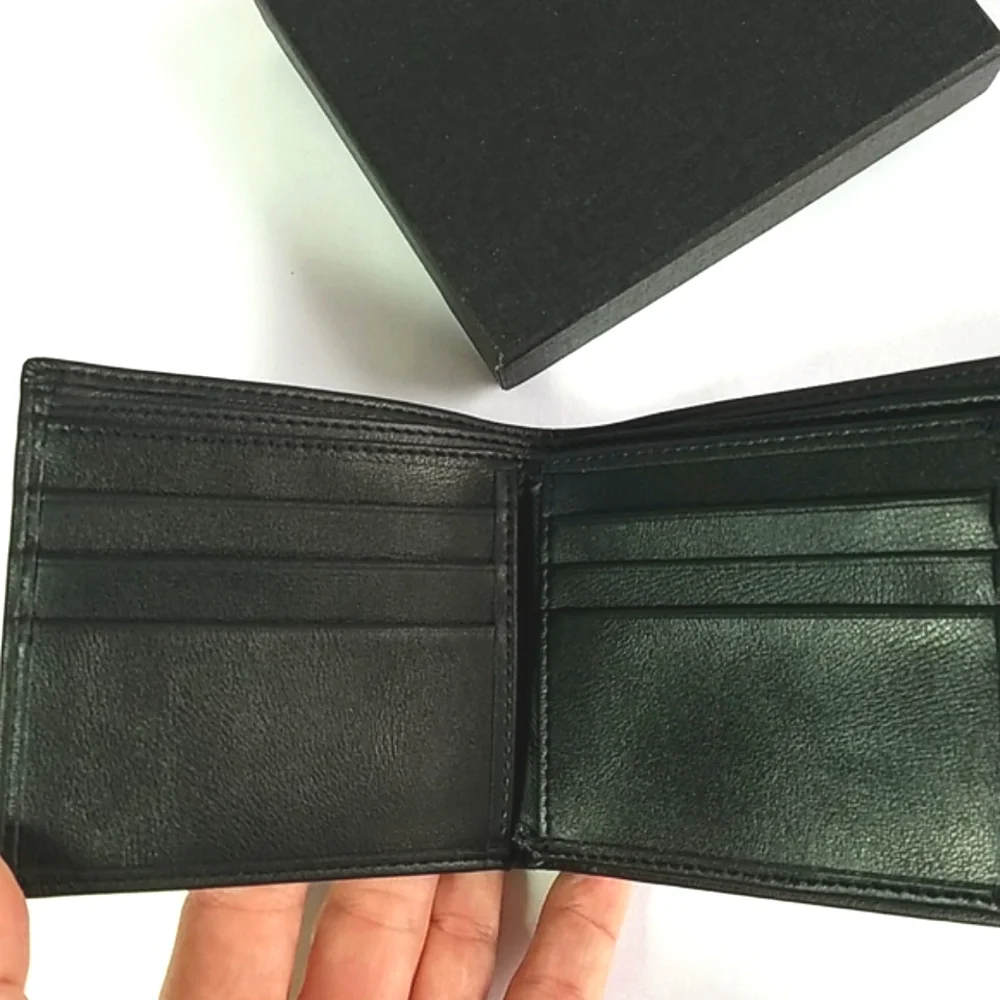 Mens Black Multi Sectional Faux Leather Wallet